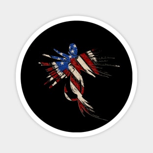 Fly Fishing Red White and Blue American Flag Patriotic Fly Fish Magnet